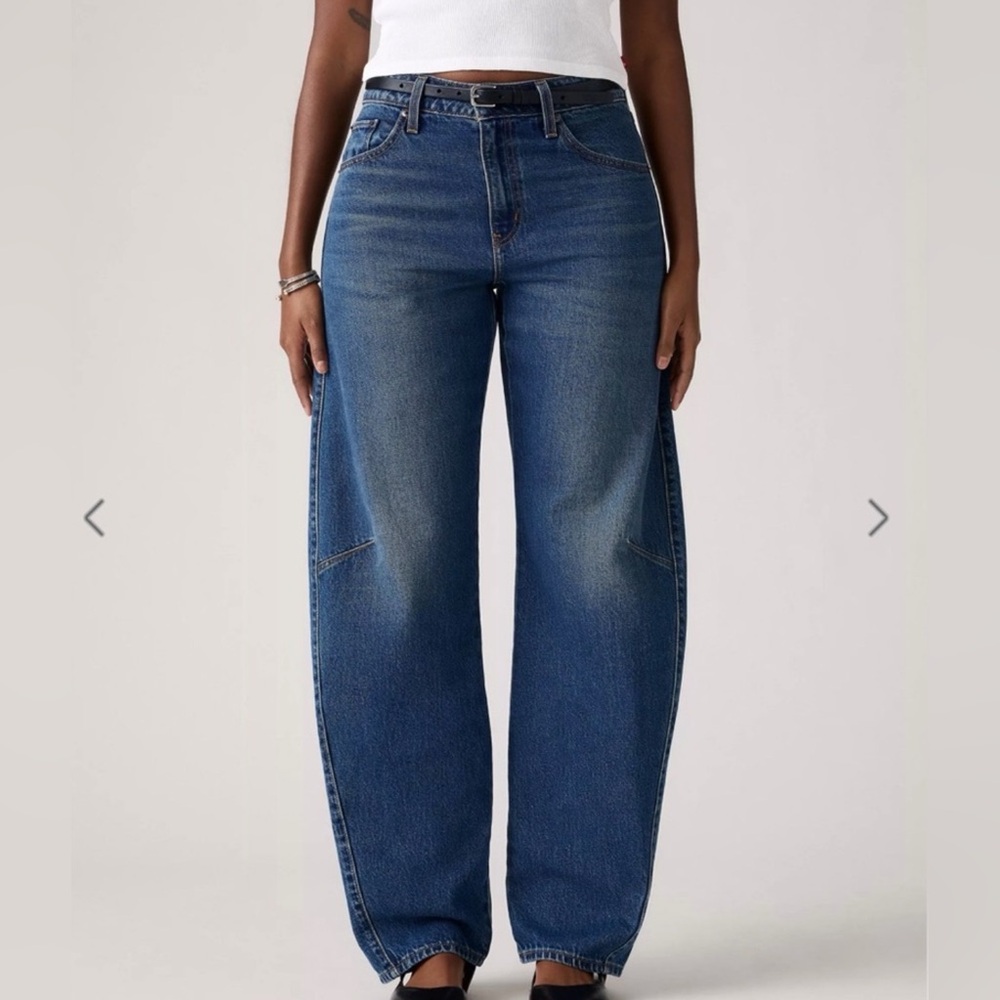 Levi's Baggy Barrel Dad Jeans Dark Wash